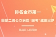 硬核实力 | 荣昌区人民医院排名全市第一！ 二级公立医院“国考”成绩出炉