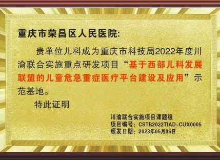 基于西部儿科发展联盟的儿童危急重症医疗平台建设及应用