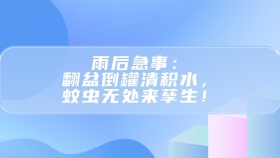 雨后急事：翻盆倒罐清积水，蚊虫无处来孳生！