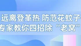 远离登革热 防范花蚊子 专家教你四招除“老窝”
